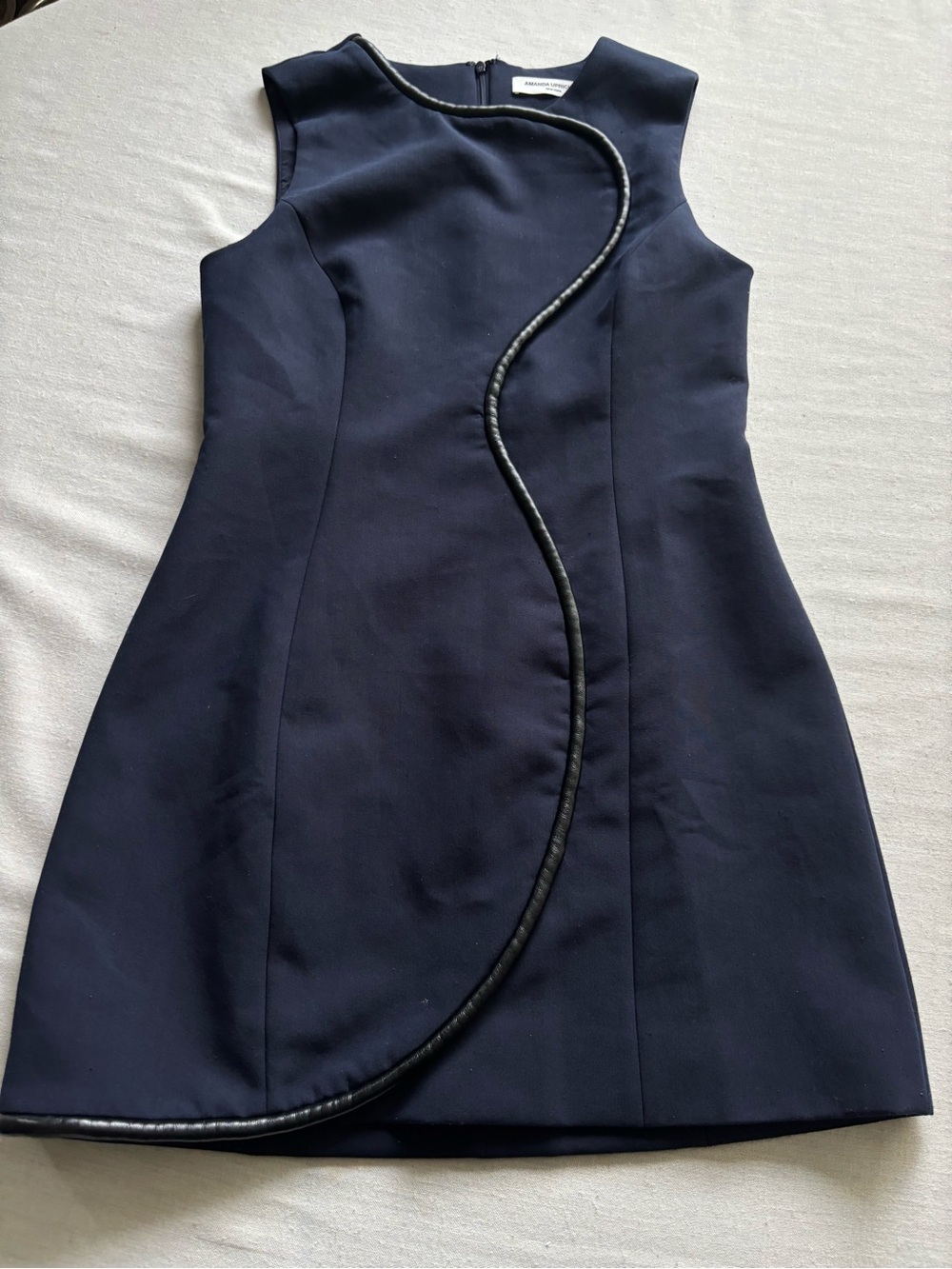 Amanda Uprichard Andie Mini Dress Navy Size M | Modern Cocktail Dress - Picture 2 of 12